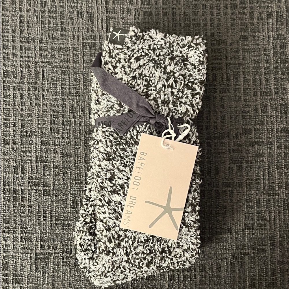 Barefoot Dreams Black and White Plush Socks